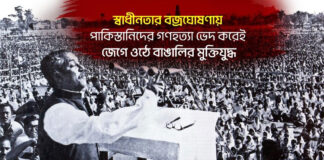 স্বাধীনতার বজ্রঘোষণায় পাকিস্তানিদের গণহত্যা ভেদ করেই জেগে ওঠে বাঙালির মুক্তিযুদ্ধ