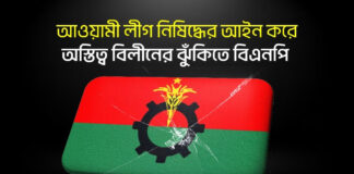 আওয়ামী লীগ নিষিদ্ধের আইন করে অস্তিত্ব বিলীনের ঝুঁকিতে বিএনপি
