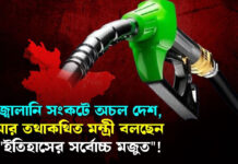 জ্বালানি সংকটে অচল দেশ, আর তথাকথিত মন্ত্রী বলছেন “ইতিহাসের সর্বোচ্চ মজুত”!