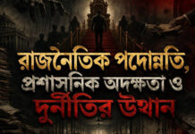 রাজনৈতিক পদোন্নতি, প্রশাসনিক অদক্ষতা ও দুর্নীতির উত্থান
