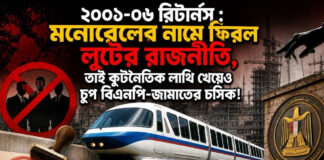মনোরেলের নামে ফিরল লুটের রাজনীতি, কূটনৈতিক লাথি খেয়েও চুপ বিএনপি-জামাতের চসিক!
