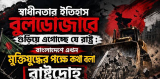 বাংলাদেশে এখন মুক্তিযুদ্ধের পক্ষে কথা বলা রাষ্ট্রদ্রোহ