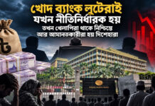 খোদ ব্যাংক লুটেরাই যখন নীতিনির্ধারক হয় তখন খেলাপিরা থাকে নিশ্চিন্তে আর আমানতকারীরা হয় দিশেহারা