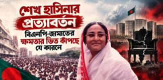 শেখ হাসিনার প্রত্যাবর্তন: বিএনপি-জামাতের ক্ষমতার ভিত কাঁপছে যে কারনে