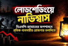 লোডশেডিংয়ে নাভিশ্বাস: বিএনপি-জামাতের অপশাসনে শ্রমিক-ব্যবসায়ীর রোজগার তলানিতে