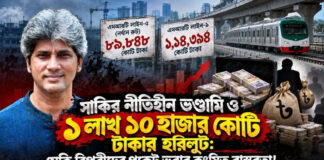 সাকির নীতিহীন ভণ্ডামি ও ১ লাখ ১০ হাজার কোটি টাকার হরিলুট!